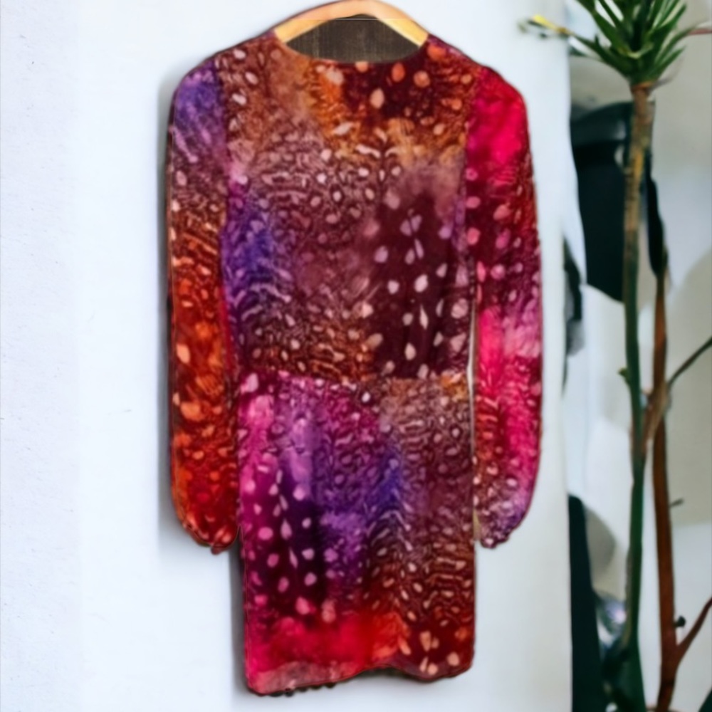 ERIN By Erin Fetherston Red Feather Wrap Dress - Picture 12 of 12